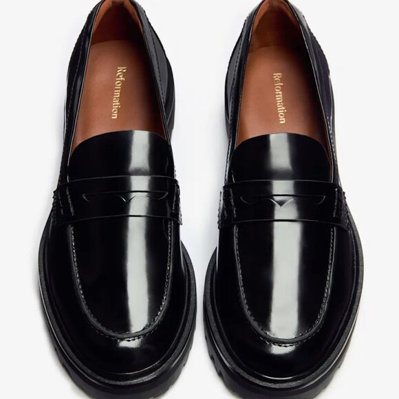 Reformation Agathea Chunky Loafer Black - Size 8 - Picture 4 of 5